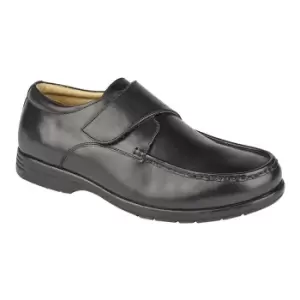 Roamers Mens Leather XXX Extra Wide Touch Fastening Casual Shoe (13 UK) (Black)