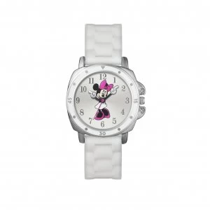 Disney Minnie Mouse White Silicone Strap Watch