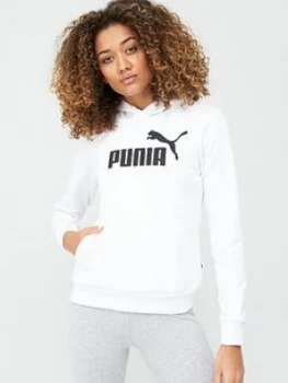 Puma Essential Logo Hoodie - White, Size S, Women