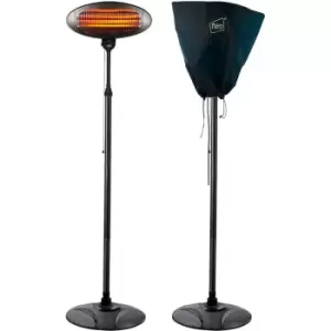 Neodirect - Neo 2KW Patio Heater Electric Quartz Outdoor Free Standing Waterproof Garden Includes Waterproof Protective Rain Cover