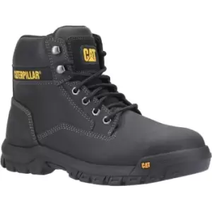 Caterpillar Mens Steel Toe Work Boots Median Steel Toe S3 Water Resistant HRO SRA Work Boot Black