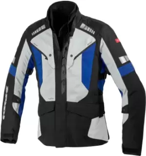 Spidi H2Out Outlander Motorcycle Textile Jacket, black-grey-blue, Size L, black-grey-blue, Size L