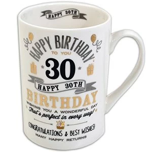 Signography Silver & Gold 30th Birthday Mug