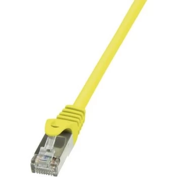 LogiLink CP1037S RJ45 Network cable, patch cable CAT 5e F/UTP 1m Yellow incl. detent