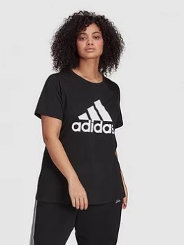 Adidas Essentials Big Logo Tee - Plus Size, Black/White, Size 2X, Women