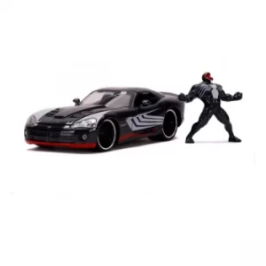 Marvel Spider-Man Hollywood Rides Diecast Model 1/24 2008 Dodge Viper SRT10 with Figure