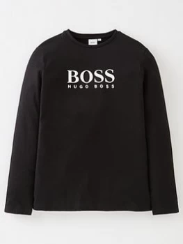 Hugo Boss Long Sleeve Logo T-Shirt Navy Size 4 Years Boys