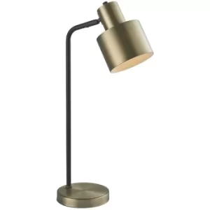 Task Table Lamp Matt Antique Brass Plate, Matt Black