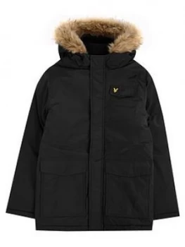 Lyle & Scott Lyle & Scott Boys Fleece Lined Faux Fur Hood Parka