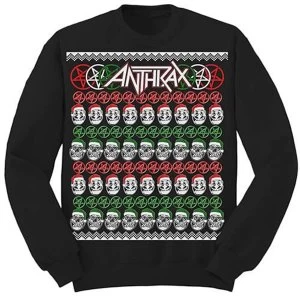 Anthrax - Skulls Christmas Unisex X-Large Sweatshirt - Black