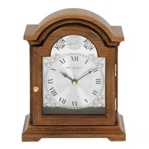 Broken Arch Wooden Mantel Clock 24cm