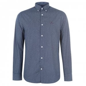 Gant Micro Print Long Sleeve Shirt - Navy 410