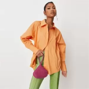 Missguided Petite Extreme Oversized Poplin Shirt - Orange