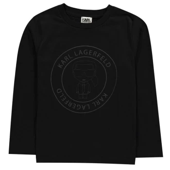 KARL LAGERFELD Junior Boys Bad Boy Long Sleeve T Shirt - Black