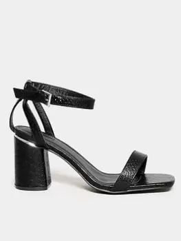 Yours Extra Wide Fit 2 Part Heel Snake Black, Size E, Women