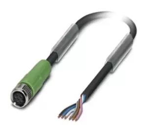 Phoenix Contact Sac-6P-10,0-Pur/m 8Fs Sensor Cord, 6P, M8 Rcpt-Free End, 10M