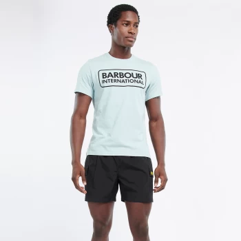 Barbour International Mens Essential Large Logo T-Shirt - Pastel Spruce - M