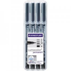 Staedtler Lumocolor permanent S F M B DRY SAFE 31-9WP4GS Permanent marker Black waterproof: Yes