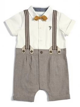 Mamas & Papas Check Mock Romper Baby Boys