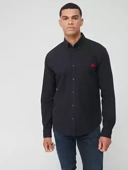 HUGO Evito Oxford Shirt - Black, Size 2XL, Men