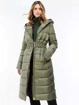 Barbour International Track Line Quilt Jacket - Green, Size 8, Women