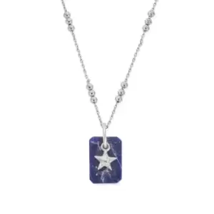 ChloBo Silver Triple Bobble Chain Sodalite Star Necklace