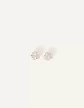 Accessorize Womens Sterling Silver-Plated Twist Knot Studs, Size: 1cm