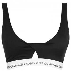 Calvin Klein Logo Twist Bikini Top - Black BEH