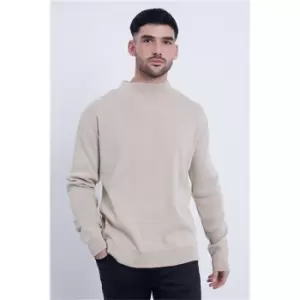 I Saw It First Beige Ribbed Detail Roll Neck Jumper - Beige