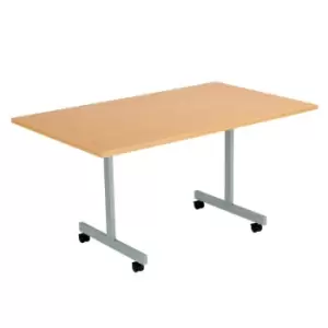 Tc One Eighty Tilting Table 1400 x 800 Silver Legs Beech Rectangular Top