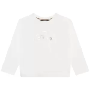 Boss Boss Long Sleeve Signature Logo T-Shirt Junior Girls - White