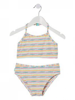 Fat Face Girls Multi Stripe Bikini - Multi, Size Age: 8-9 Years, Women