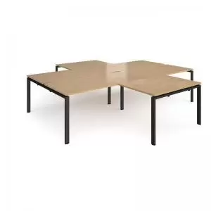 Adapt back to back 4 desk cluster 3200mm x 1600mm with 800mm return