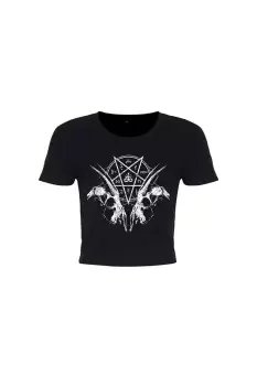 Goat Skull Pentagram Crop Top