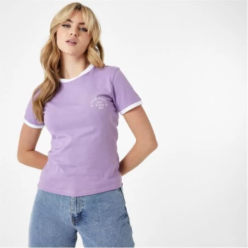 Jack Wills Trinkey Ringer T-Shirt - Purple