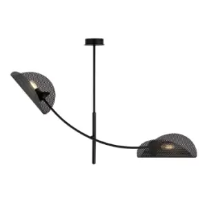 Gladio Black Multi Arm Semi Flush Ceiling light 2x E14