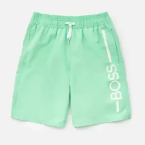 Hugo Boss Boys' Logo Swim Shorts - Green - 4 Years