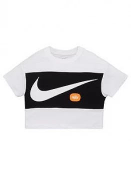 Nike Younger Girls Cropped Training T-Shirt - White, Size 2-3 Years, Women