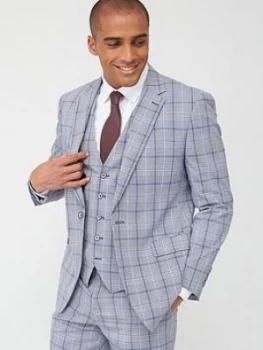 Skopes Tailored Stark Jacket - Grey/Blue Check