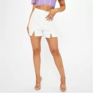 I Saw It First Split Hem Tailored Shorts - White