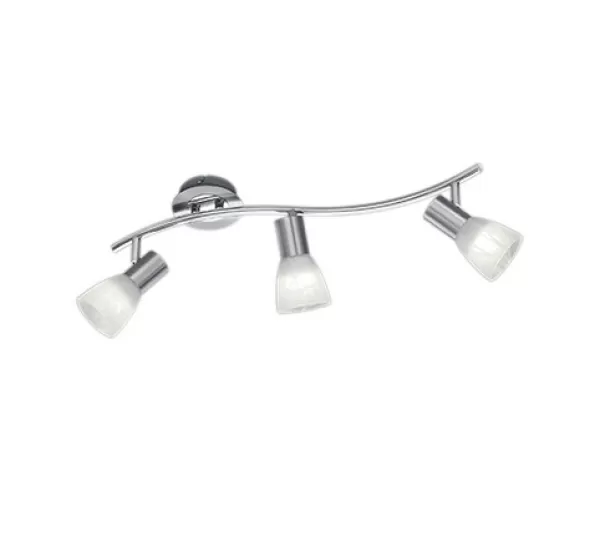 Levisto Modern 3 Light Ceiling Spotlight Bar Nickel Matt 3000K