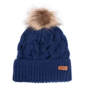 Barbour Womens Penshaw Cable Beanie Navy One