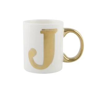 Sass & Belle Gold Monogram Letter J Mug