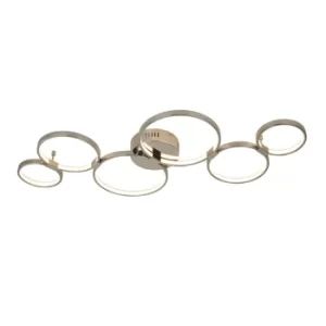 Solexa 6 Ring LED Ceiling Flush, Chrome 3000K