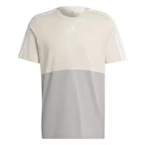 adidas Colour Block T-Shirt Mens - Beige