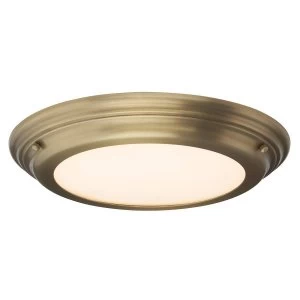 LED 1 Light Flush Light - Aged Brass