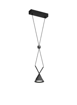 Ceiling Pendant 1 Light, 1 x 3W LED, 3000K, 110lm, Sand Black, Grey