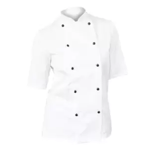 Dennys Womens/Ladies Lightweight Short Sleeve Chefs Jacket / Chefswear (3XL) (White)