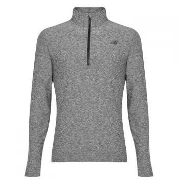 New Balance Space Dye Quarter Zip Running Top Mens - Grey