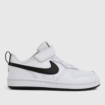 Nike White & Black Court Borough Low 2 Trainers Junior